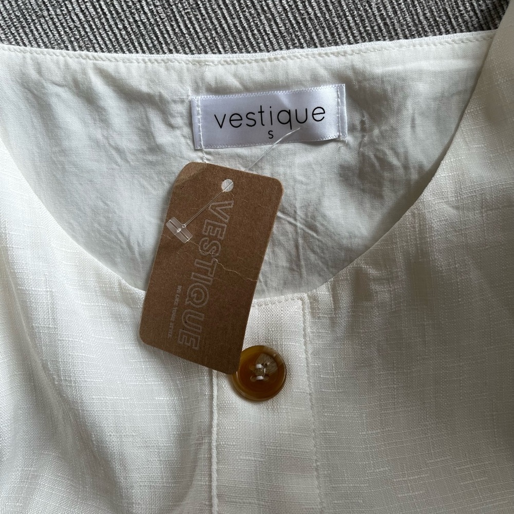 White Button-up Mini Dress - Picture 3 of 4